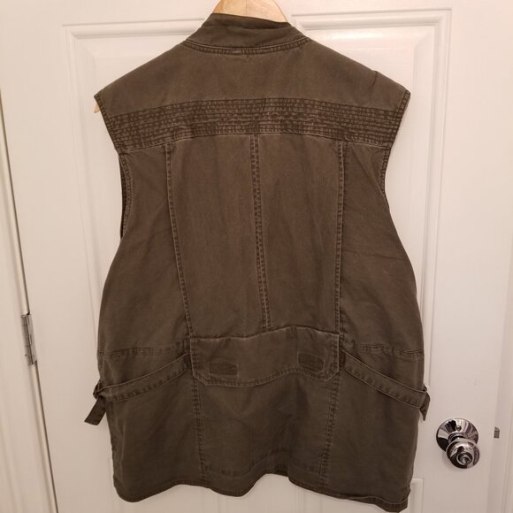 Cabela's Utility Tech Tactical Cargo Outdoor Vest Mens L Cotton Full Zip 56835 - Picture 3 of 9